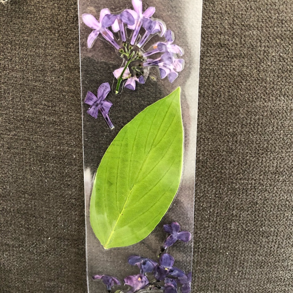 Pressed flowers bookmark